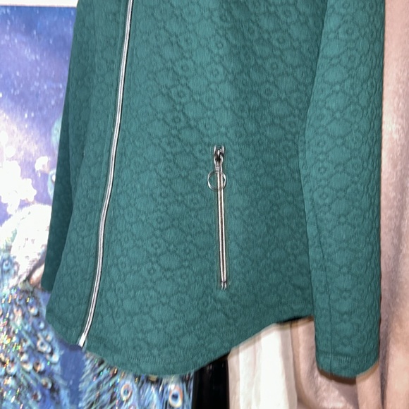 Ruby Rd. Size PM Emerald Green Zipup - Picture 3 of 14